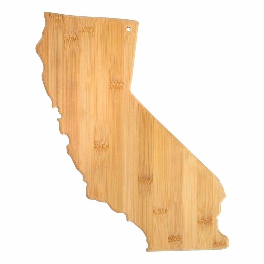 California Shaped Bamboo Cutting Board cheese board